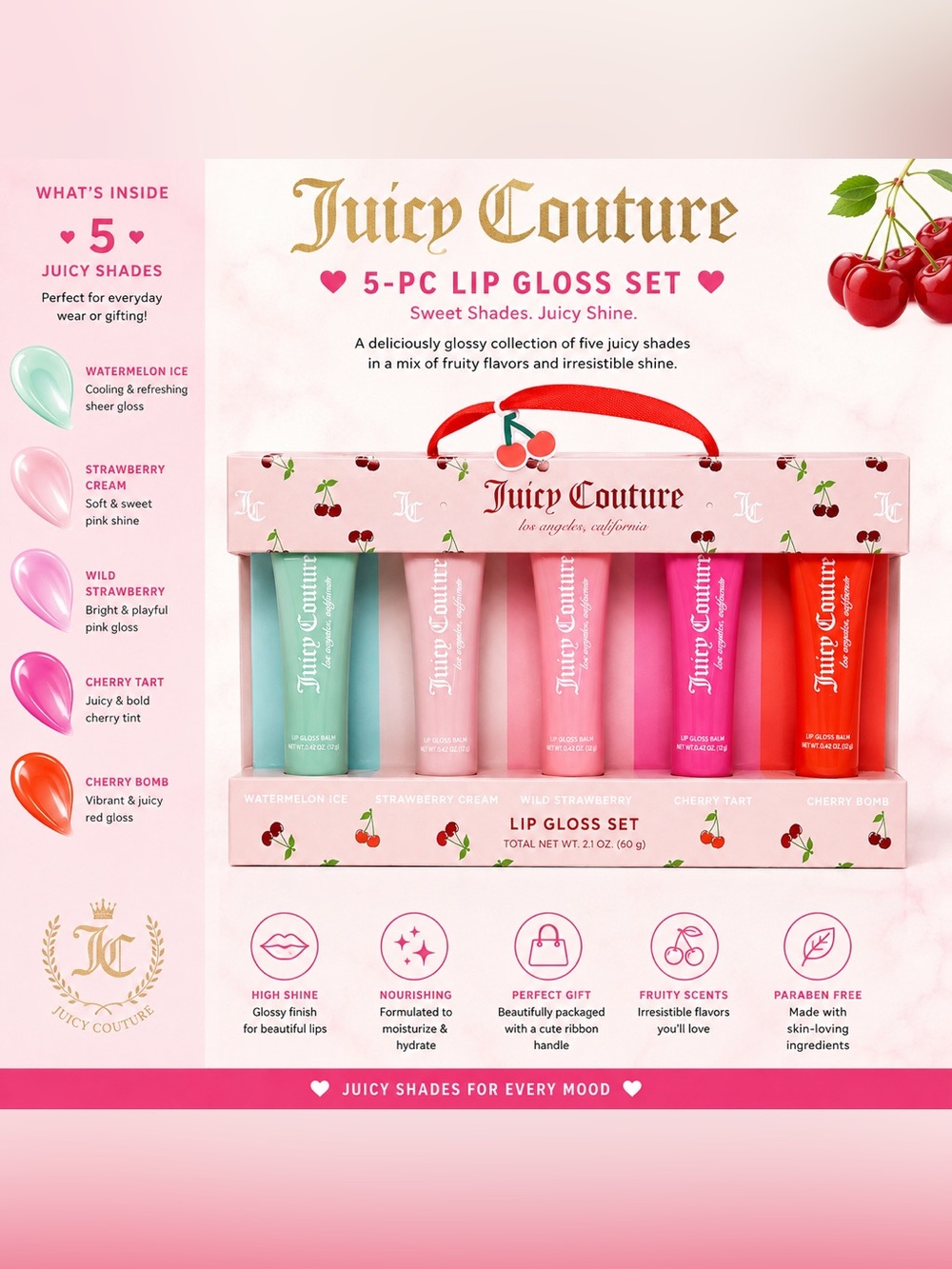 Juicy Couture 5-PC Lip Gloss Gift Set New In Box